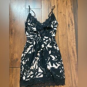 Black & beige dress